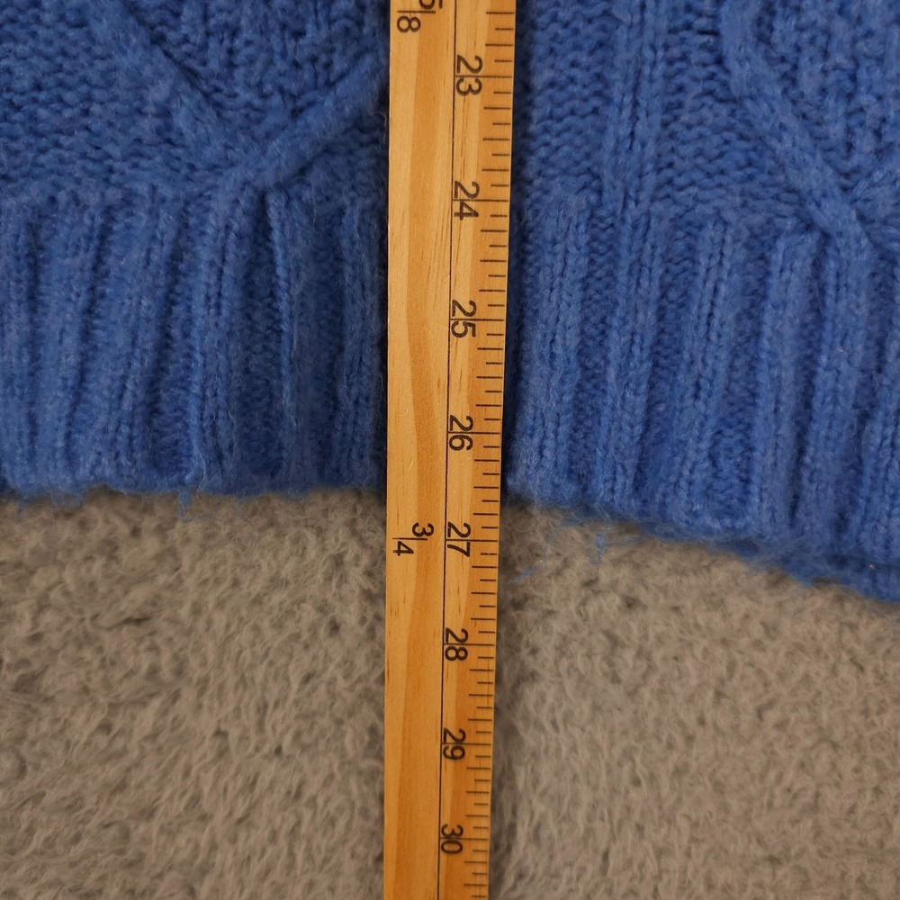 Aerie Sweater Womens L Blue Wool Blend Soft Knit Turtleneck Oversized Slouchy - Picture 7 of 11